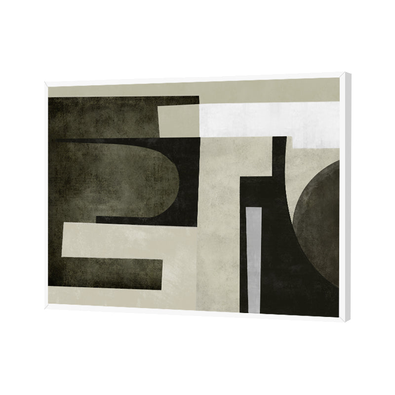 Monochrome Forms Abstract Canvas Wall Art Print