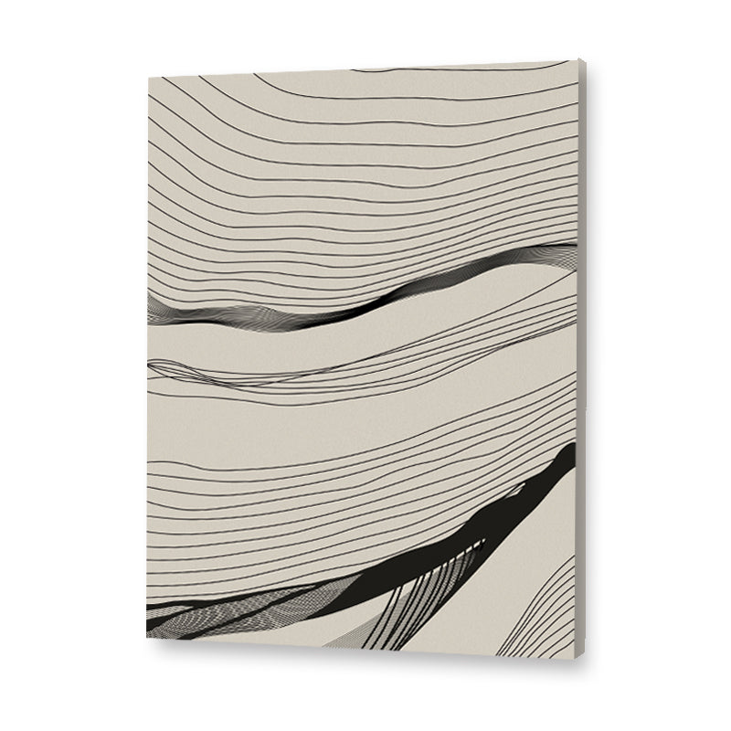 Abstract Arcs (Set of 2) Black and White Canvas Wall Art Print