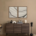 Abstract Arcs (Set of 2) Black and White Canvas Wall Art Print