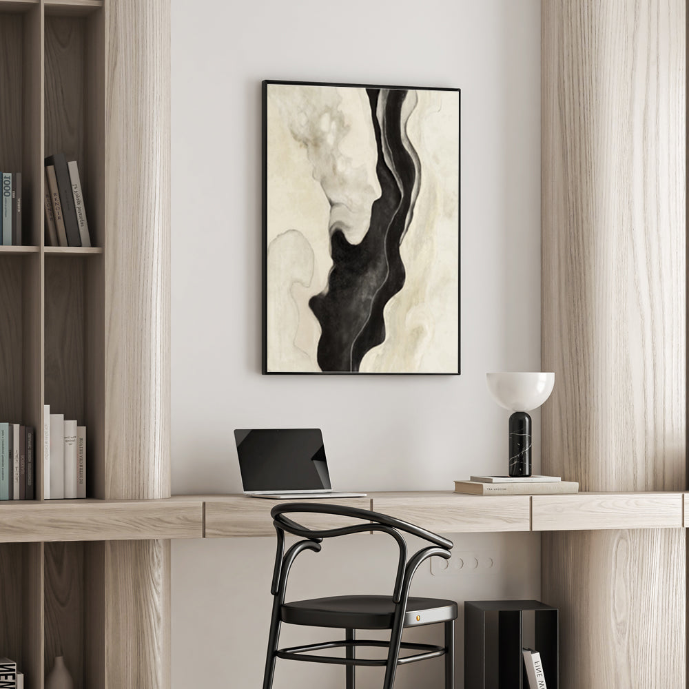 Gracefulness Abstract Canvas Wall Art Print shown in a room