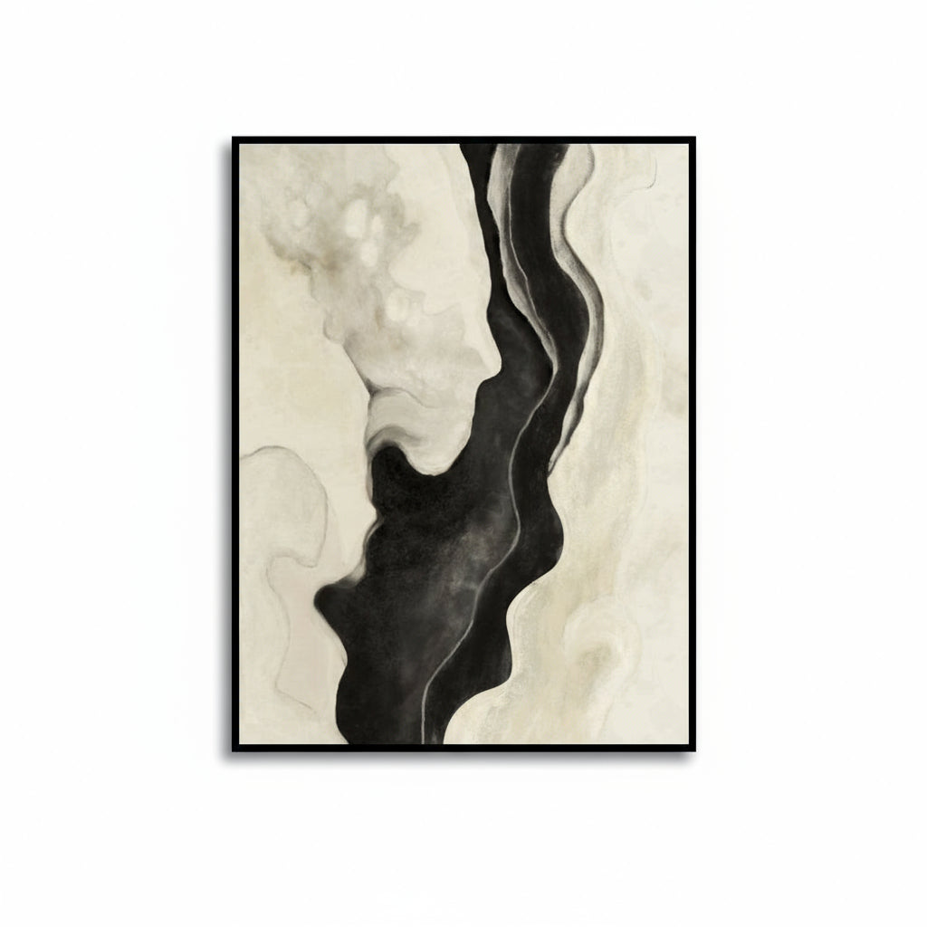 Abstract Gracefulness | Black & White Wall Artwork | Abstract Canvas Painting for Wall | Wall Decor | Wall Painting