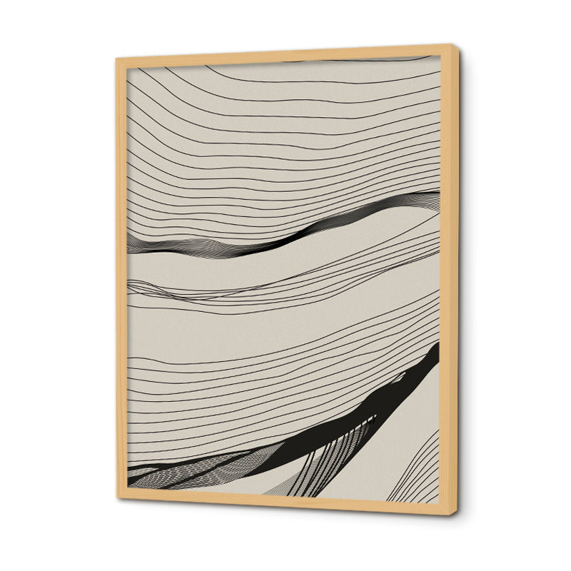 Abstract Arcs (Set of 2) Black and White Canvas Wall Art Print