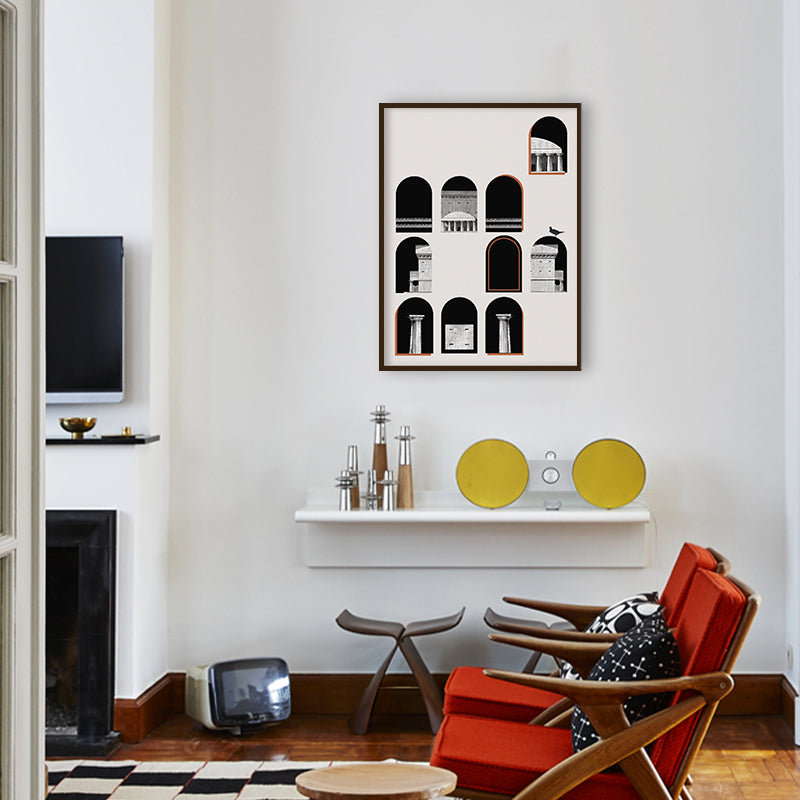 Architecture 1 Black and White Wall Artwork | Canvas Painting for Wall | Wall Decor | Wall Painting for Living Room | Bedroom