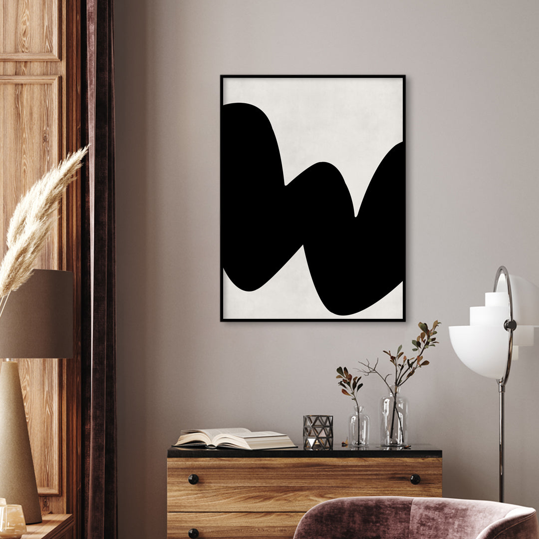 Blob 1 Black and White Artwork Canvas Print