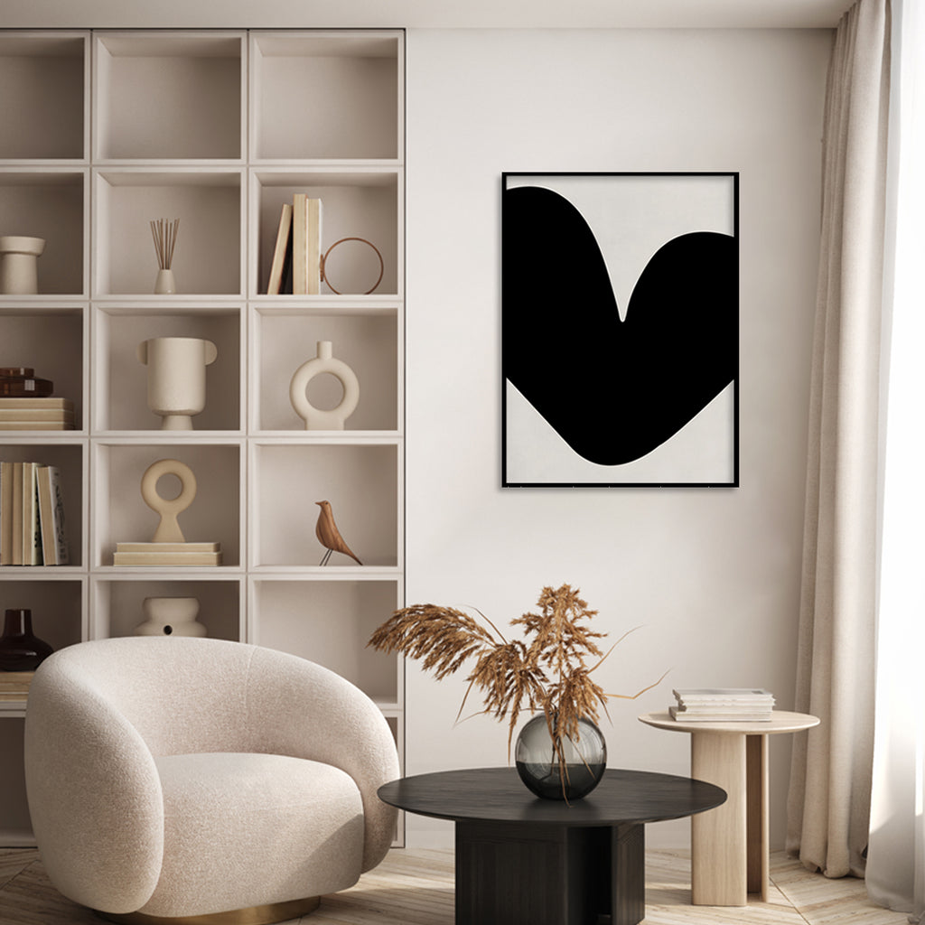 Blob 2 Black and White Artwork Canvas Print