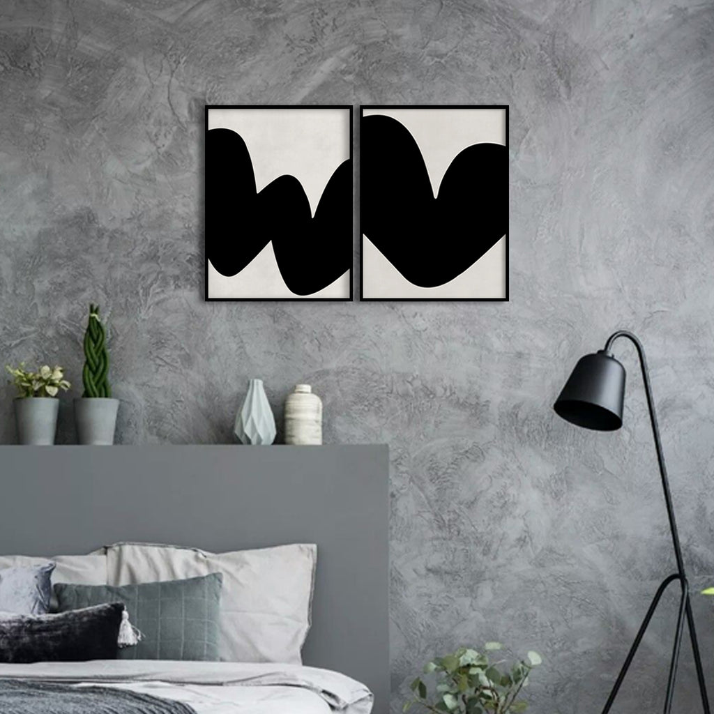 Blob 2 Black and White Artwork Canvas Print