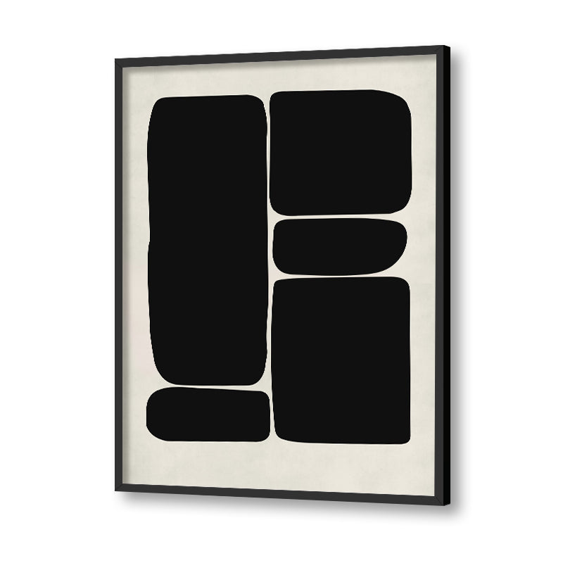 Blob 3 Black and White Artwork Canvas Print