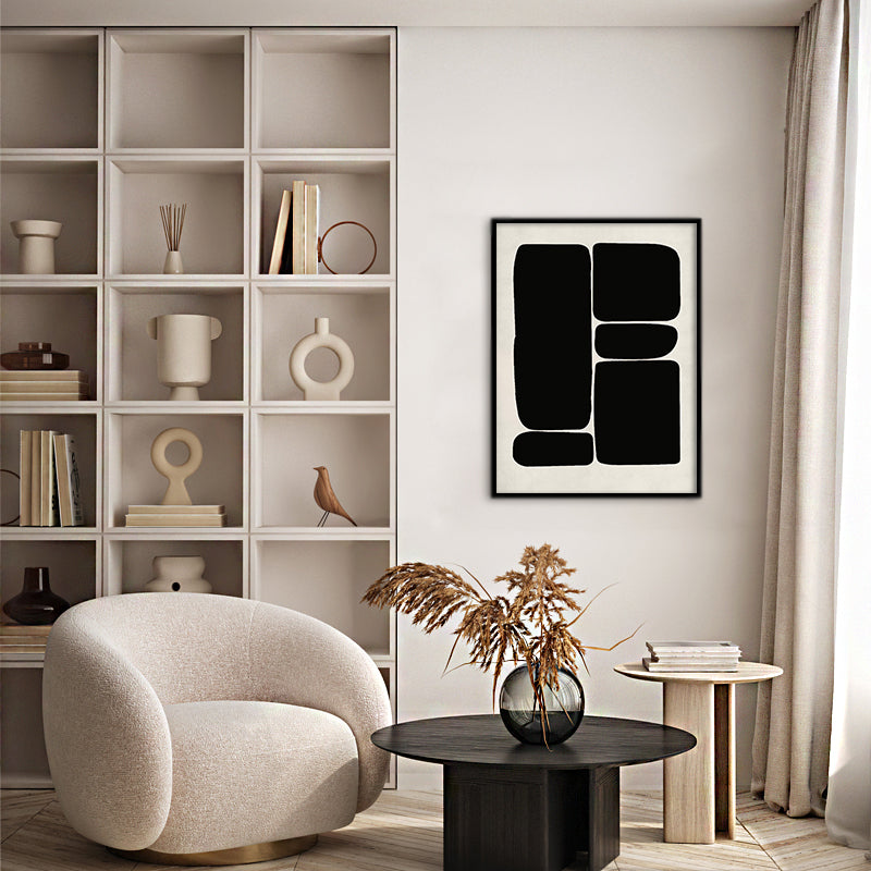 Blob 3 Black and White Artwork Canvas Print