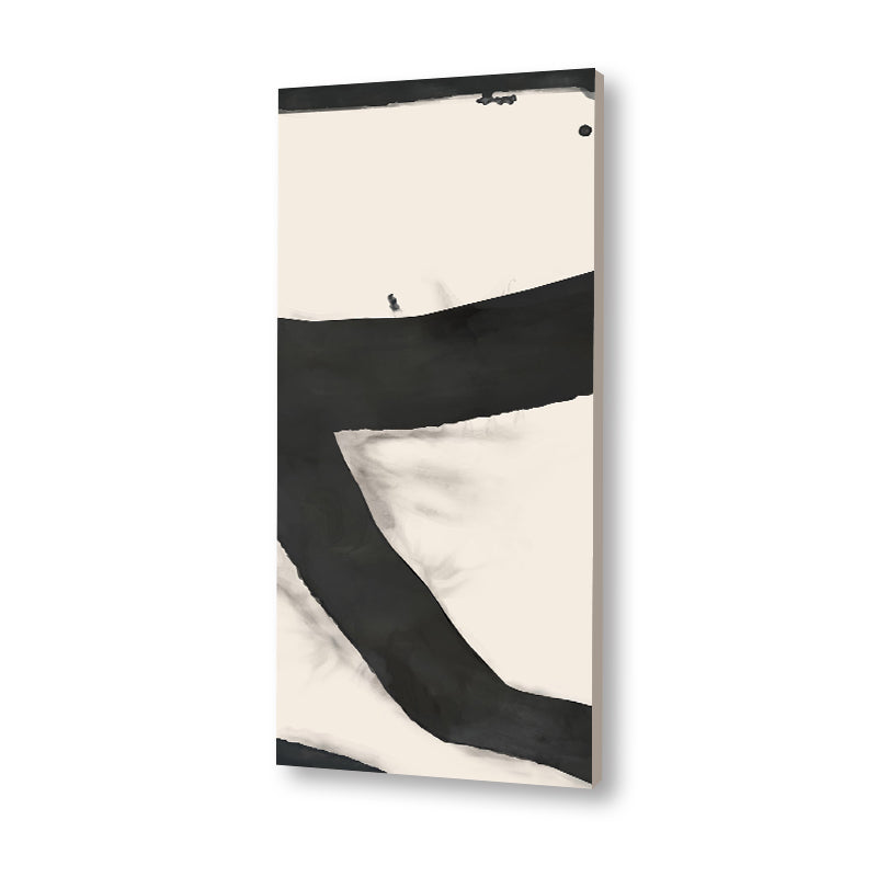 Intersection (Set of 3) Black and White Abstract Canvas Wall Art Print