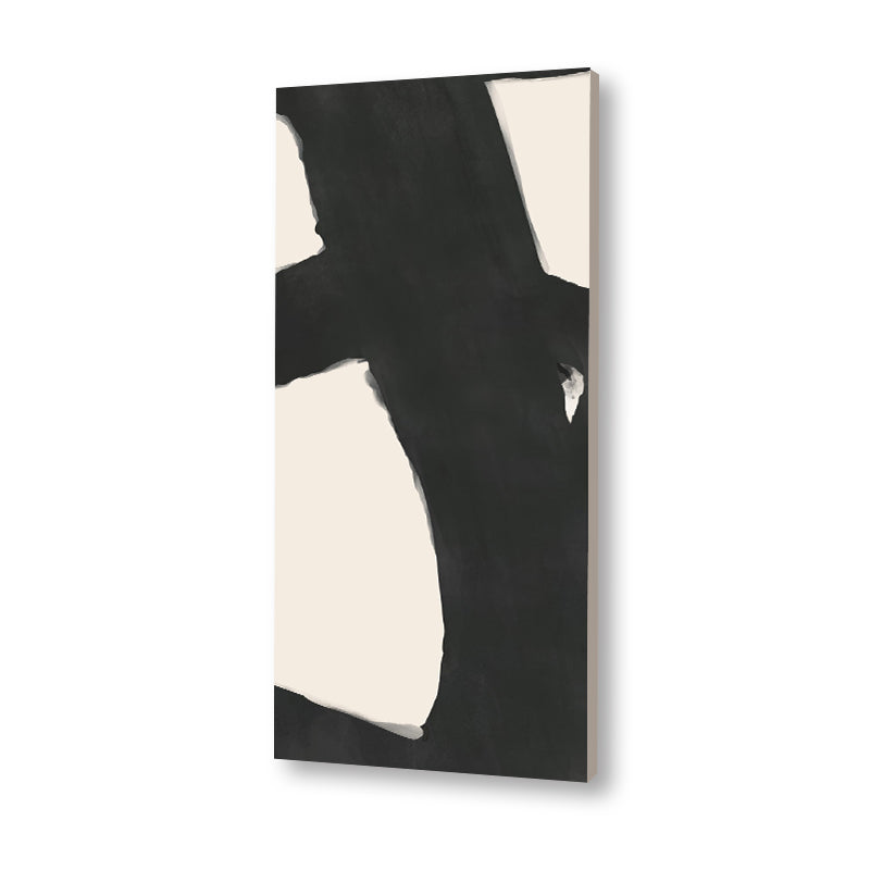 Intersection (Set of 3) Black and White Abstract Canvas Wall Art Print