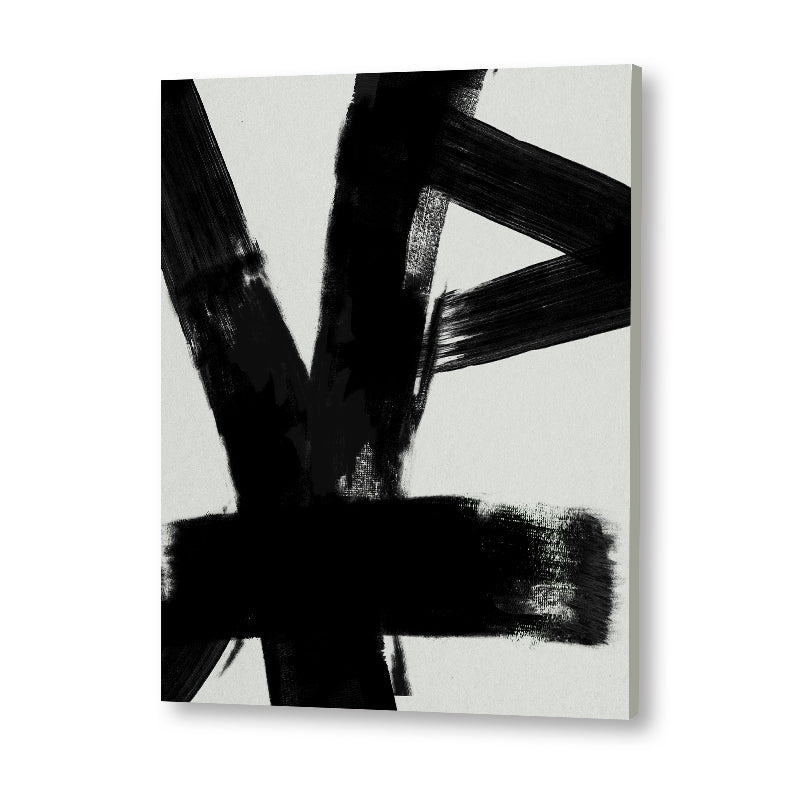 Jagged Edges 2 Black and White Canvas Wall Art Print