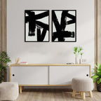 Jagged Edges No. 2 – Black and White Canvas Wall Art Print