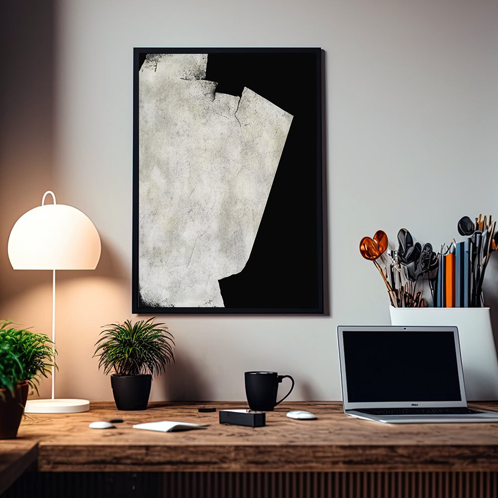Light and Darkness Abstract Canvas Wall Art Print shown in a room
