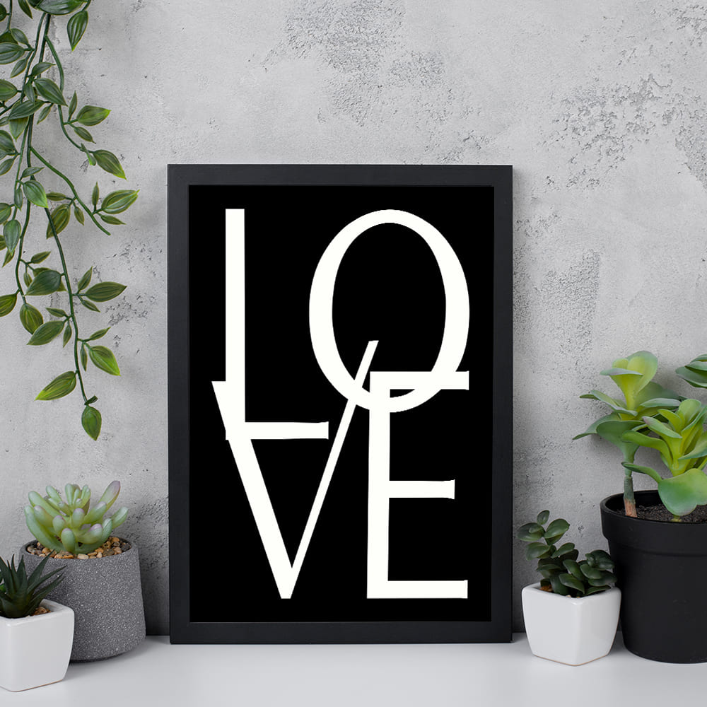 Love Black and White Artwork Canvas Print
