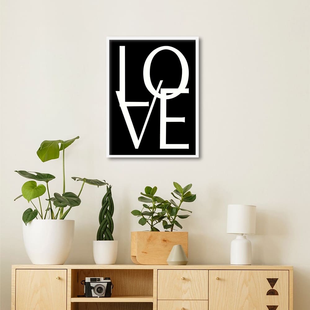 Love Black and White Artwork Canvas Print