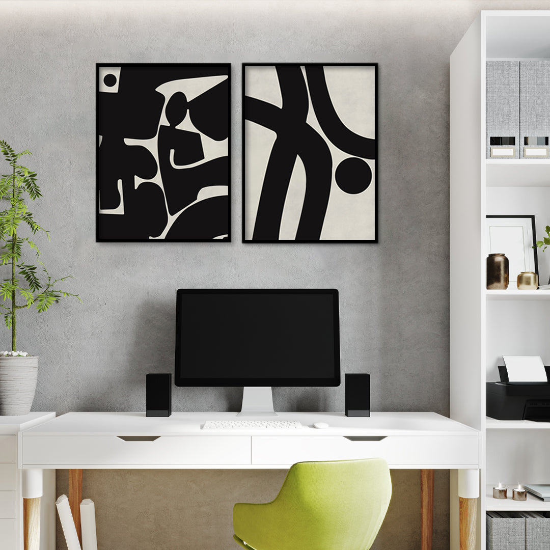 Mod Pods 2 Black and White Canvas Wall Art Print