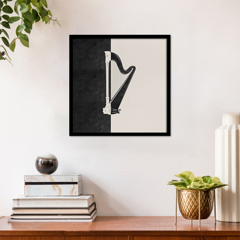 Music Lover 4 Vintage Artwork Canvas Print for Wall shown in a room