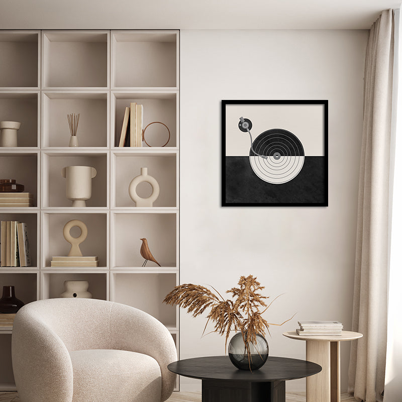 Music Lover 5 Vintage Artwork Canvas Print for Wall shown in a room