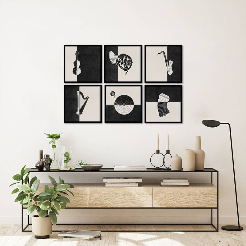 Music Lover (Set of 6) Gallery Wall Art Print shown in a room