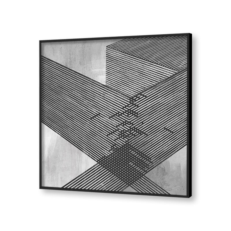 Structured Serenity-1 Black & White Canvas Wall Art Print