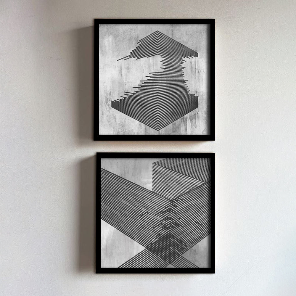 Structured Serenity-1 Black & White Canvas Wall Art Print