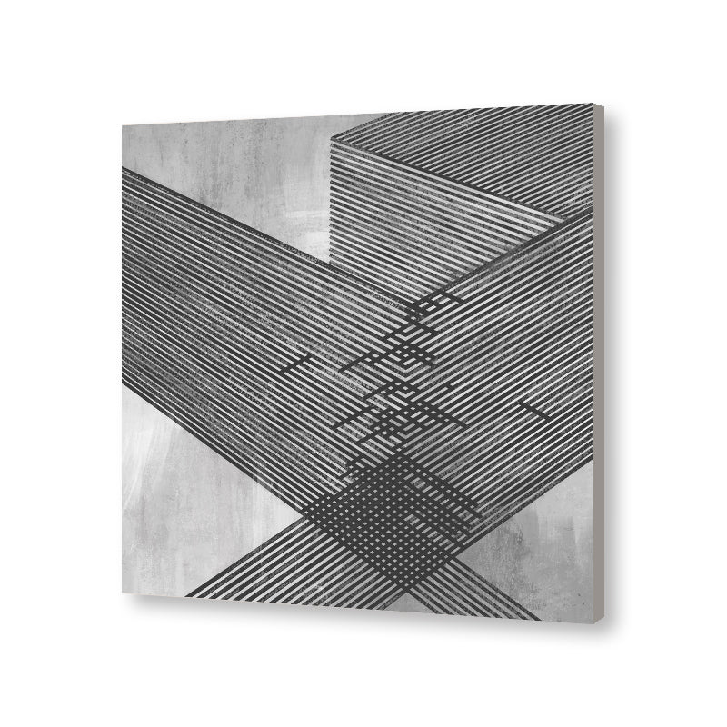 Structured Serenity-1 Black & White Canvas Wall Art Print