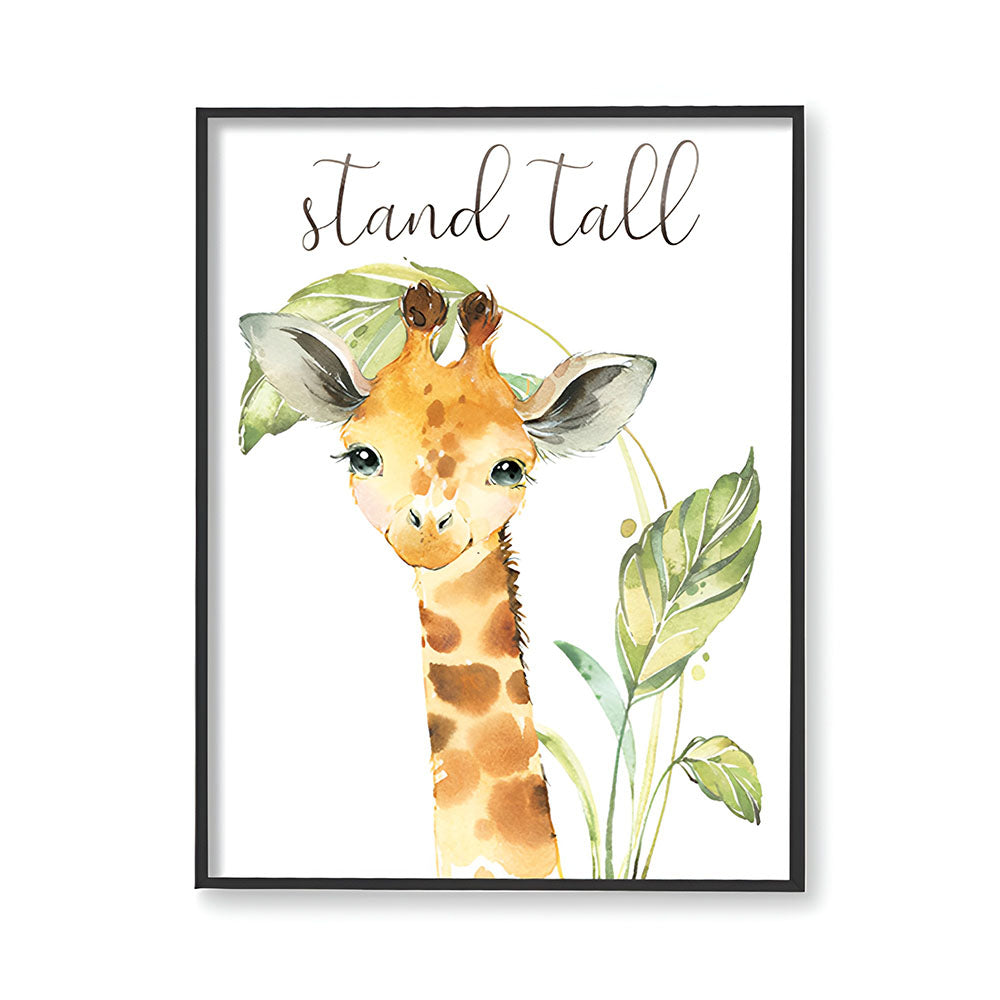 Baby Giraffe Wall Art Canvas Print for Kids Room