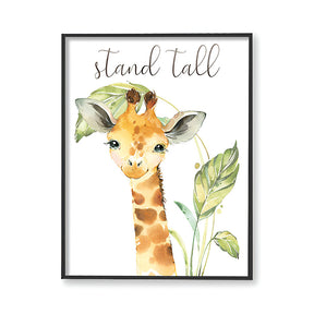 Baby Giraffe Wall Art Canvas Print for Kids Room