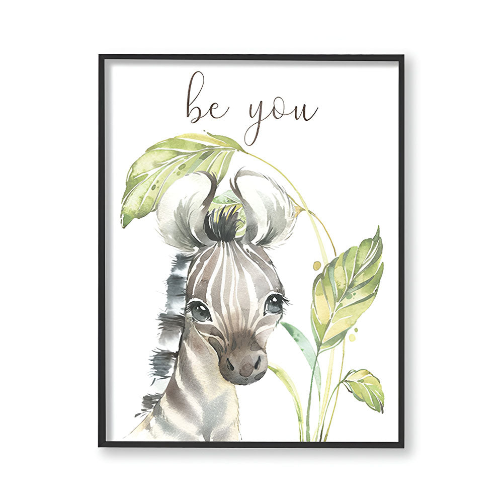 Baby Zebra Wall Art Canvas Print for Kids Room