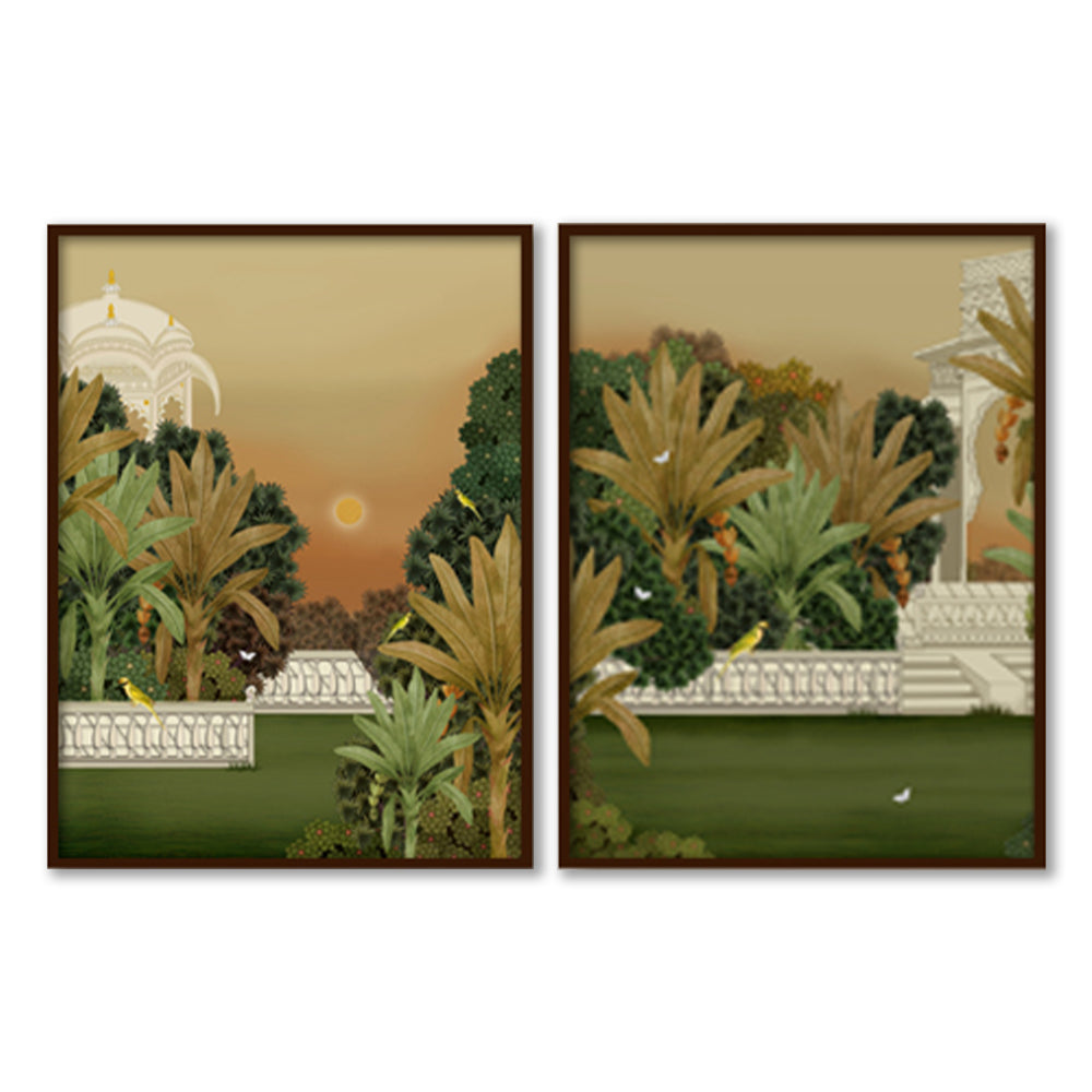 Bagicha - Set of 2 Traditional Artwork Canvas Print for Wall