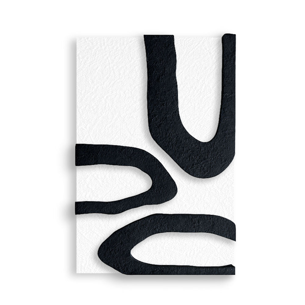 Monochrome Flow – Textured Art on Wood