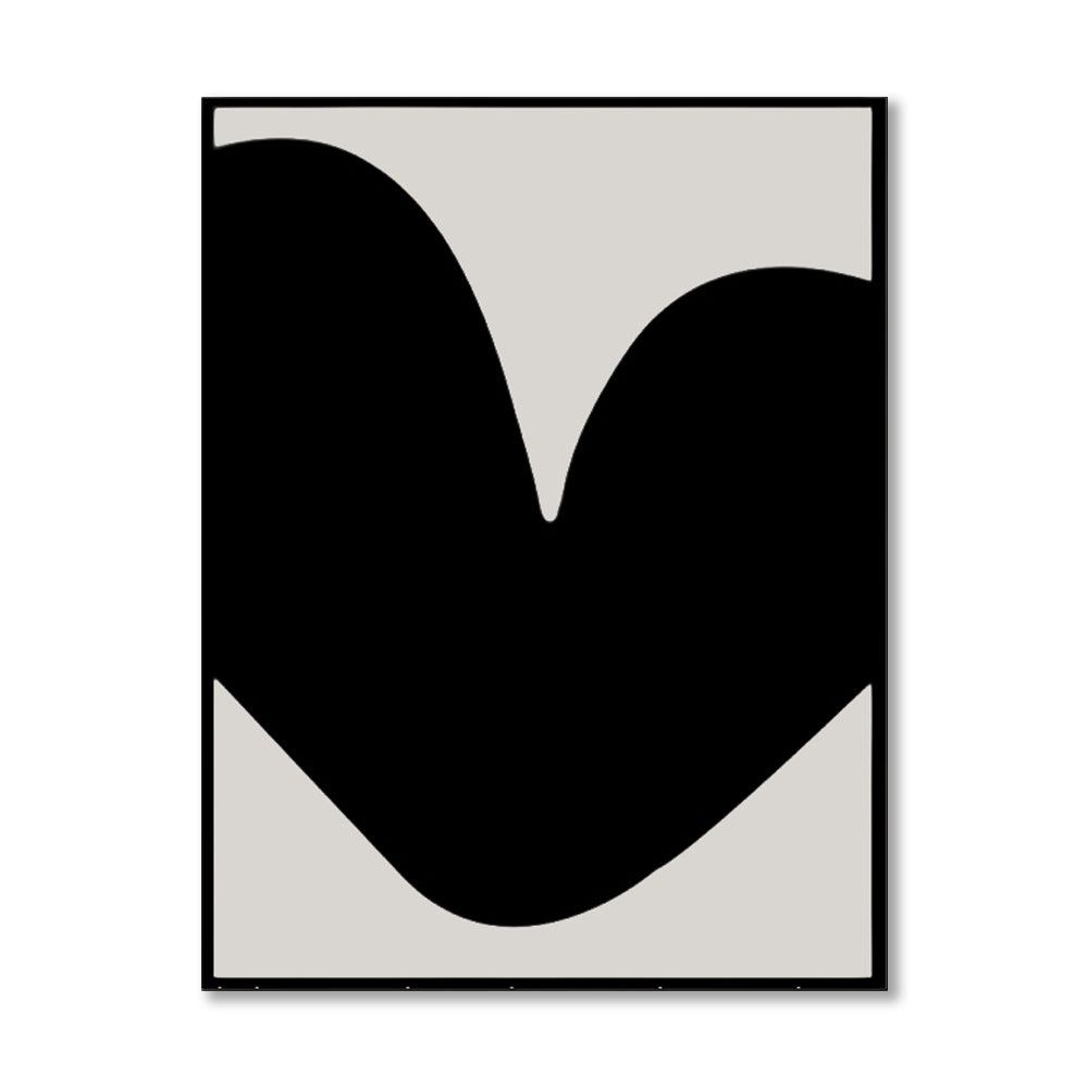 Blob 2 Black and White Artwork Canvas Print