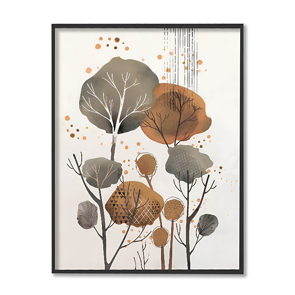 Boho Abstract Woodland 2 Scandinavian Canvas Wall Art Print