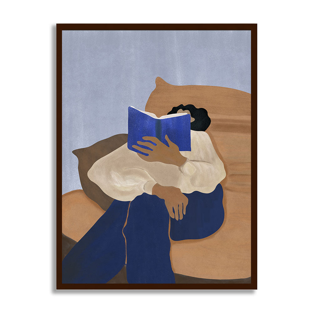 Book Worm 1 Scandinavian Canvas Wall Art Print