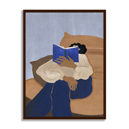 Book Worm 1 Scandinavian Canvas Wall Art Print