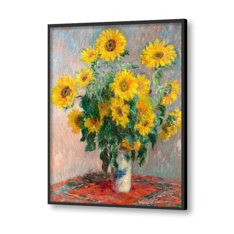 Bouquet of Sunflowers by Claude Monet Famous Painting Artwork Canvas Print