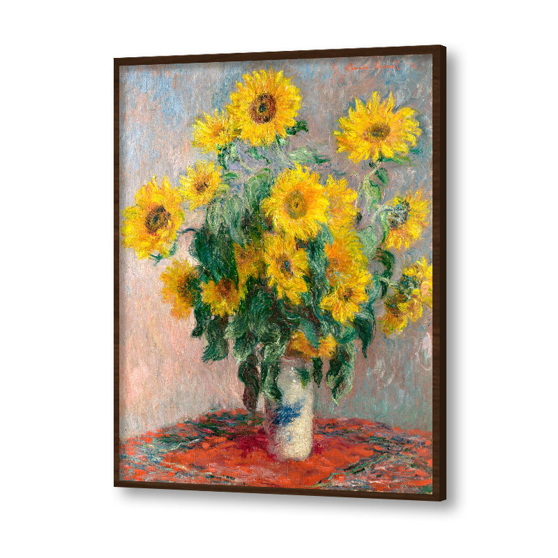 Bouquet of Sunflowers by Claude Monet Famous Painting Artwork Canvas Print