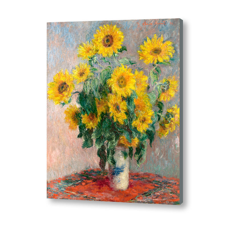 Bouquet of Sunflowers by Claude Monet Famous Painting Artwork Canvas Print