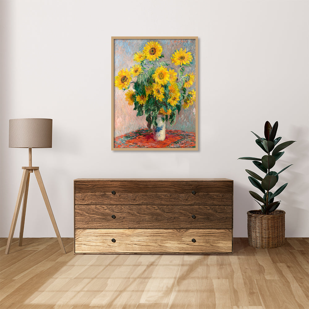 Bouquet of Sunflowers by Claude Monet Famous Painting Artwork Canvas Print