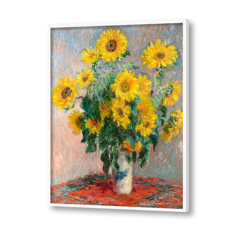 Bouquet of Sunflowers by Claude Monet Famous Painting Artwork Canvas Print
