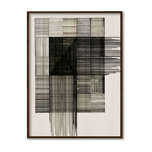 Charcoal Lines Black and White Artwork Canvas Print