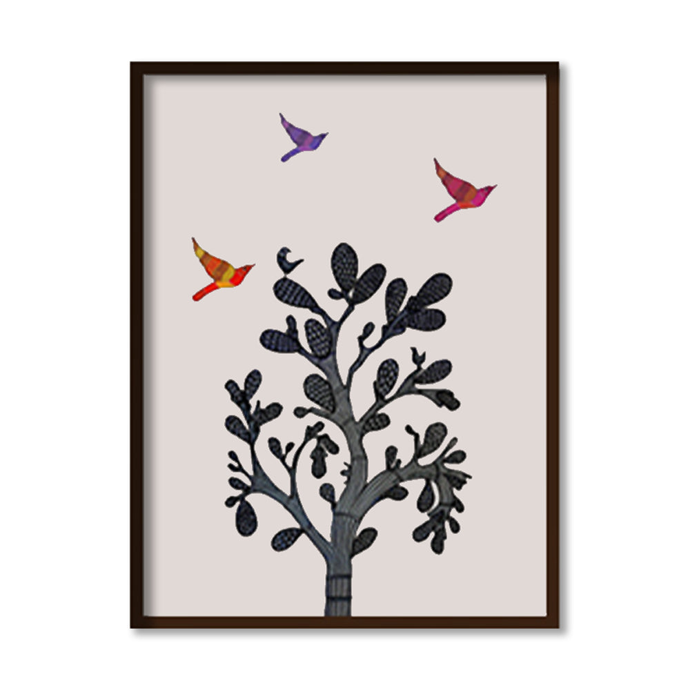Contemporary Gond Art 2 Traditional Artwork Canvas Print for Wall