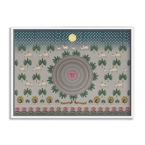 Contemporary Pichwai with Krishna Basuri Traditional Artwork Canvas Print for Wall