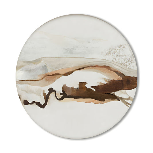 Earthbound Horizons Round Abstract Canvas Wall Art Print