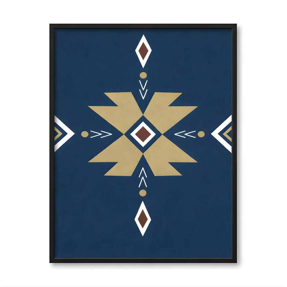 Earthy Geometric Aztec No. 1 – Scandinavian Canvas Art Print