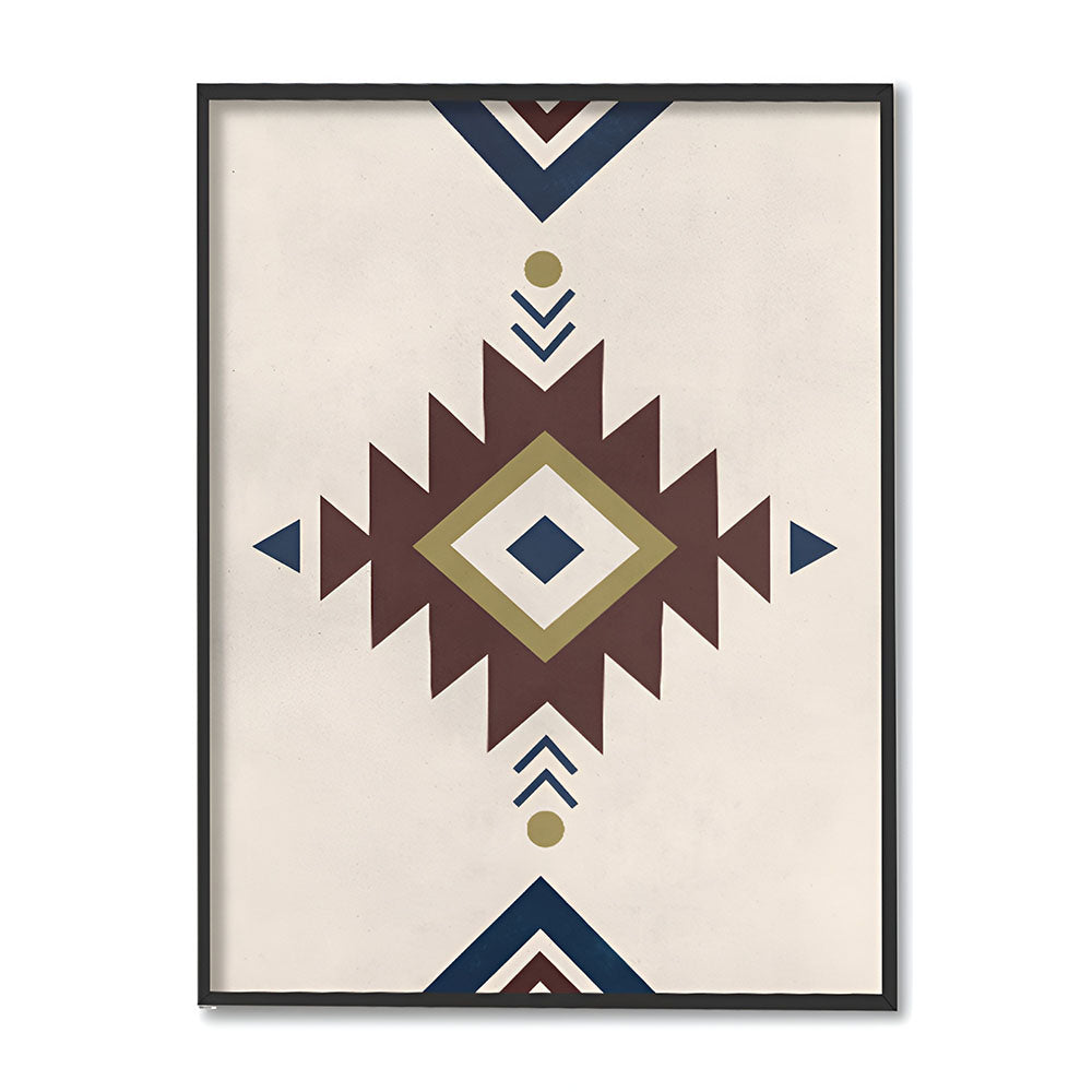 Earthy Geometric Aztec No. 2 – Scandinavian Canvas Wall Art Print