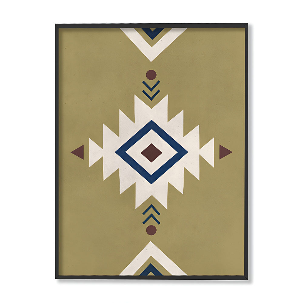 Earthy Geometric Aztec 3 Scandinavian Canvas Wall Art Print