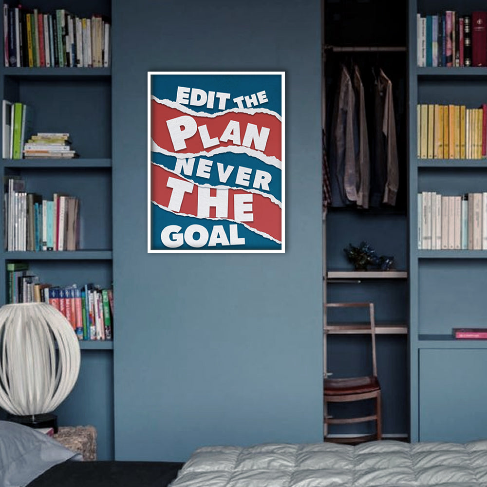 Edit the Plan — Motivational Typography Pop Artwork Canvas Print for Wall