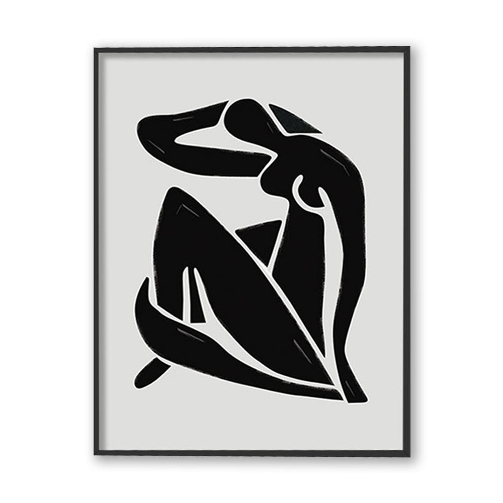 Female Form 1 Black and White Artwork Canvas Print