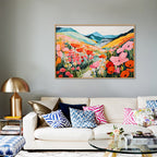 Flower Valley Nature Artwork Canvas Print for Wall